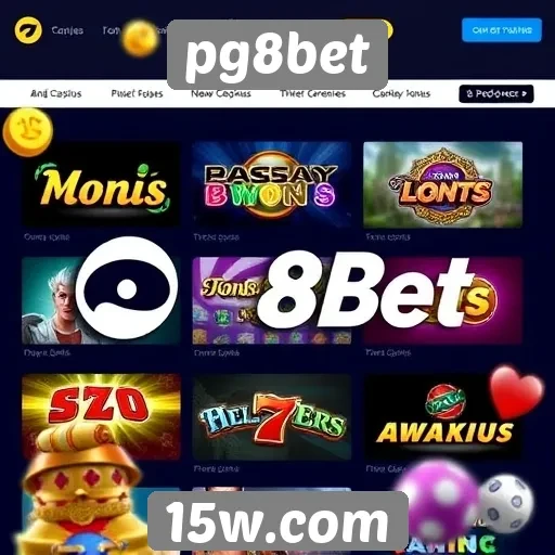Visão geral das opções de jogos no site pg8bet